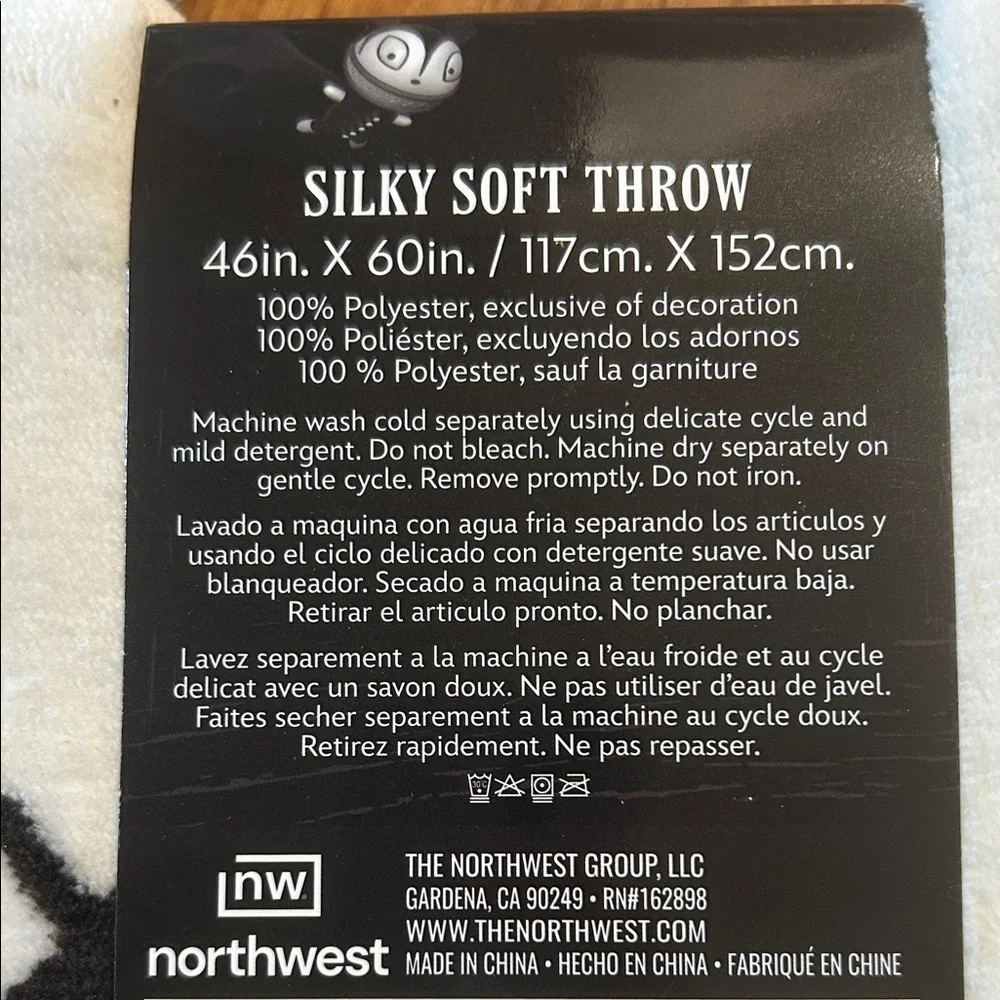 Nightmare Before Christmas Jack Skellington Silky Soft Throw Blanket, 46